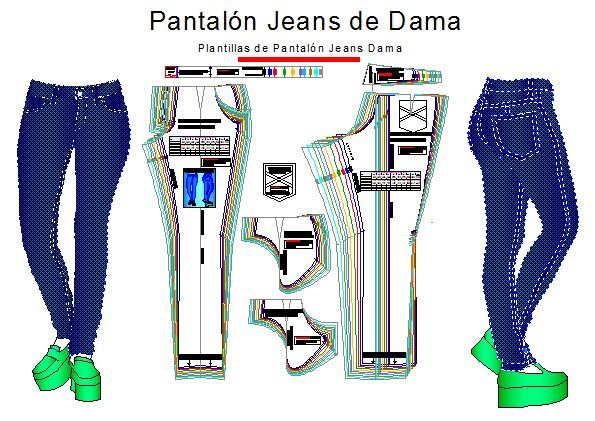 Patrones de pantalón jeans de dama