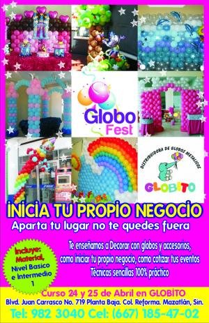 **GLOBOFEST**CURSO DECORACIÓN CON GLOBOS (MAZATLÁN)